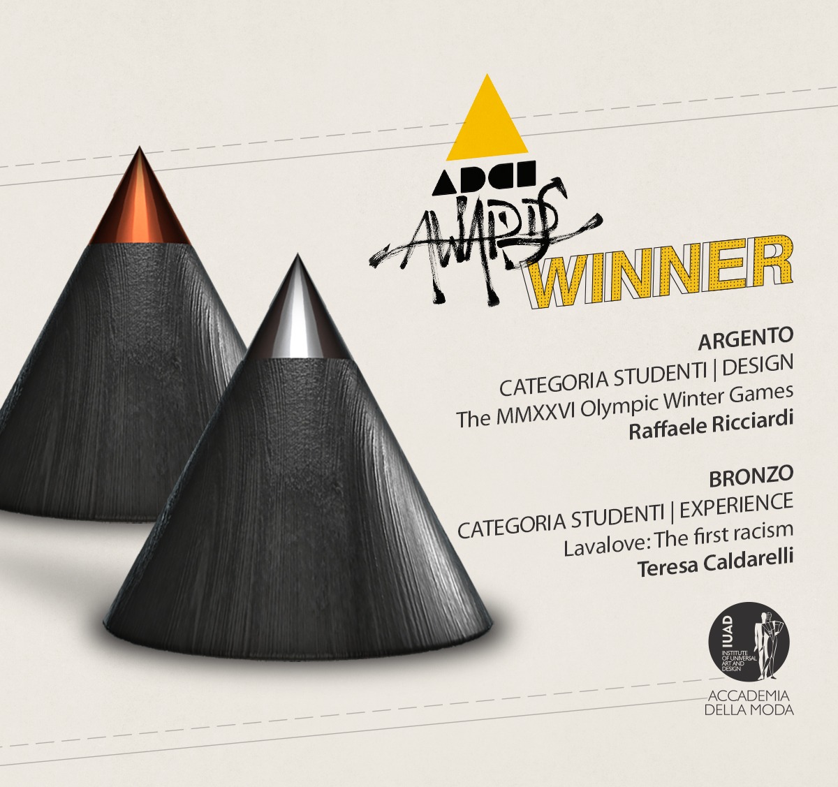 Grande soddisfazione per due studenti di IUAD Accademia della Moda premiati agli ADCI Awards 2020